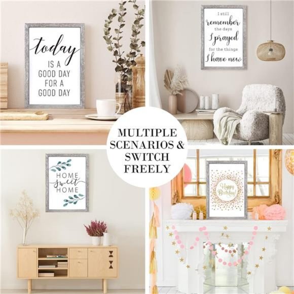 Farmhouse Wall Decor For Spring Decoration w/ 16 Interchangeable Holiday Sayings - Picture 7 of 8